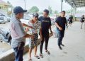 Pelaku saat diamankan polisi