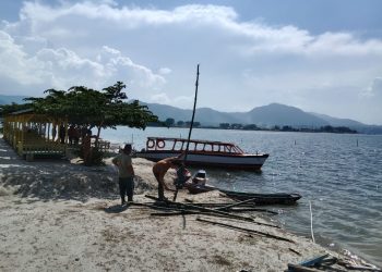 Pantai lokasi kejadian di Balige, Toba