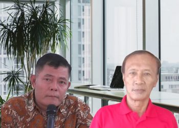 Pardomuan Nauli Simanjuntak SH Ketua Umum PSSSI/B Pematangsiantar didampingi Ramly Simanjuntak Sekretaris Umum