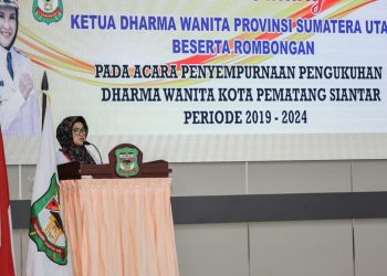 Pengukuhan Ketua dan Penyempurnaan Pengurus Dharma Wanita Persatuan Kota Pematang Siantar (f:ist/konstruktif)